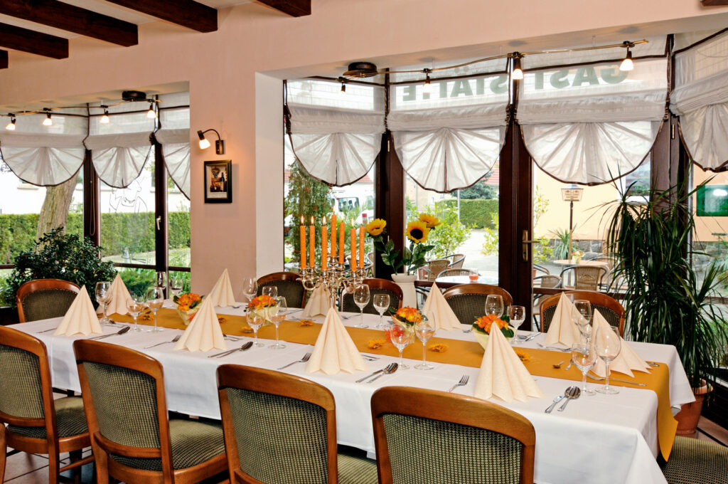 Restaurant mit sächsische Speisen im Hotel Heidehof in Königswartha in der Oberlausitz